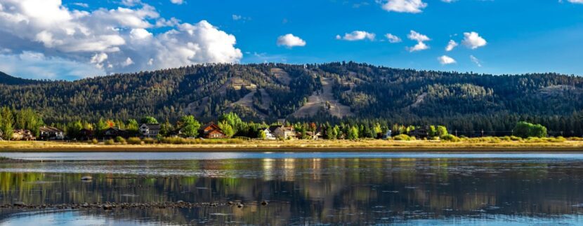 Reflective lake in Big Bear, CA