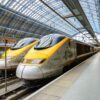 Eurostar trains in St Pancras Station, London