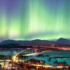 Panoramic View Of Tromso Under The Northern Lights, Norway