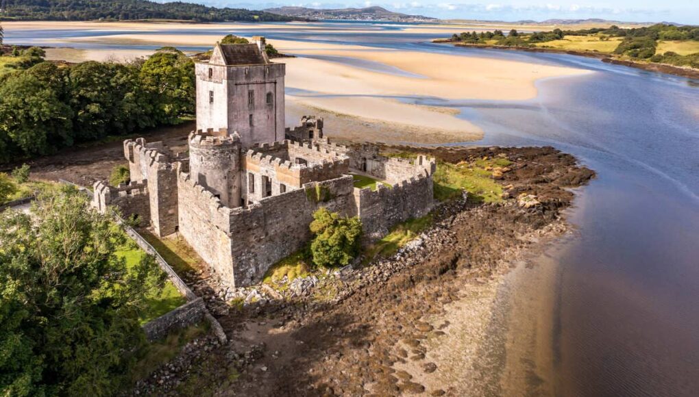 Aerial View Of A Castle In Donegal, Ireland