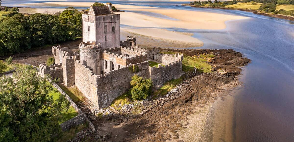 Aerial View Of A Castle In Donegal, Ireland