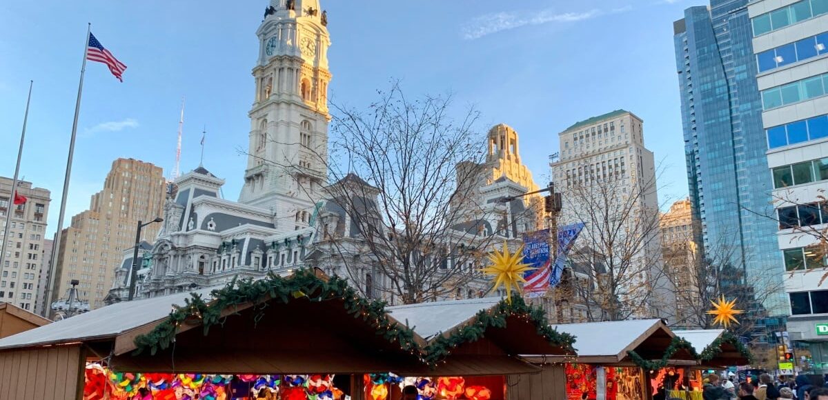 Stalls at Philadelphia Christmas Market