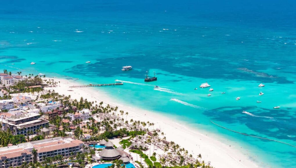 Aerial View Of A Resort Zone In The Dominican Republic, Caribbean Sea