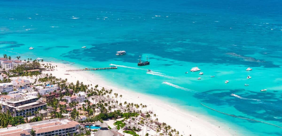 Aerial View Of A Resort Zone In The Dominican Republic, Caribbean Sea